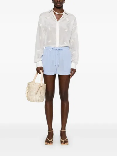 P.a.r.o.s.h Silk Shorts In Blue