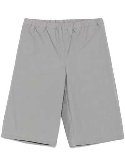 Rier Waxed Poplin Shorts In Grey