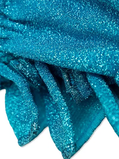 Oseree Ruffled Bikini Bottom In Blue