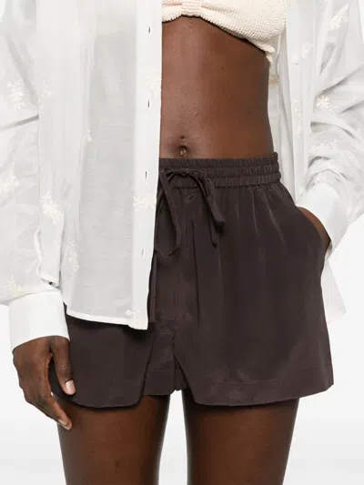 P.a.r.o.s.h Silk Shorts In Brown