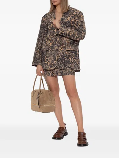 豹纹迷你半身裙