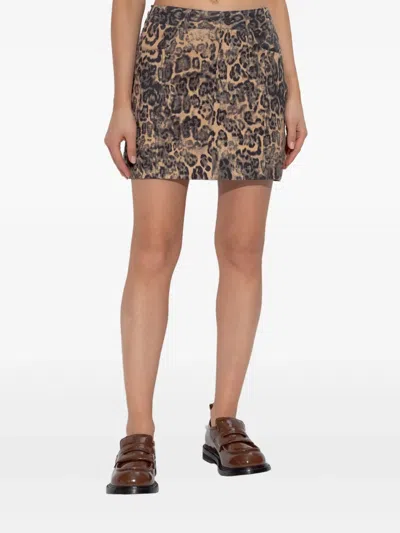 豹纹迷你半身裙