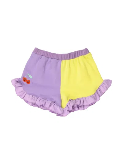 Wauw Capow By Bangbang Augusta Colour-block Shorts In Purple