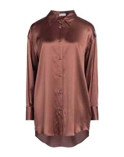 Brunello Cucinelli Monili Chain Detail Shirt In Brown