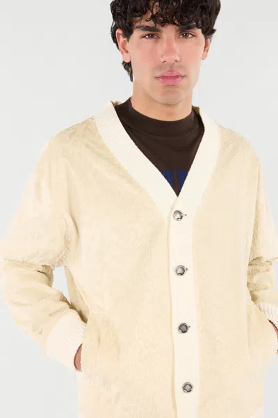 Roberto Cavalli Python-print Cardigan-style Sweatshirt In Light Beige