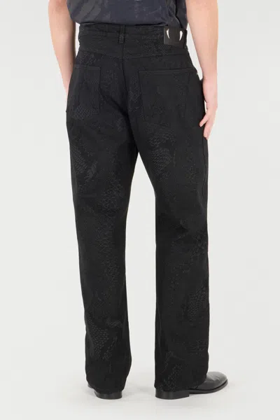 Roberto Cavalli Python-print Trousers In Black
