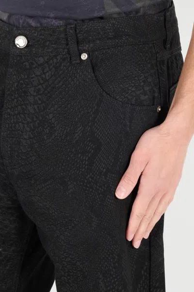 Roberto Cavalli Python-print Trousers In Black