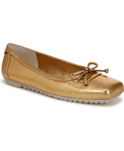 Franco Sarto Women's Imara Square Toe Ballerina Flats In Gold Faux Leather