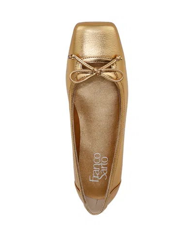 Franco Sarto Women's Imara Square Toe Ballerina Flats In Gold Faux Leather