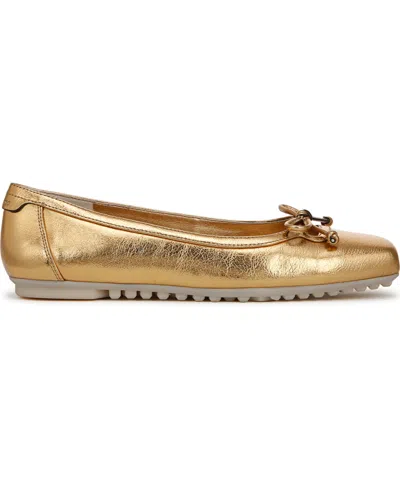 Franco Sarto Women's Imara Square Toe Ballerina Flats In Gold Faux Leather