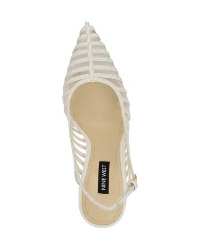 Nine West Women's Filane Stiletto Heel Pointy Toe Dress Pumps In White
