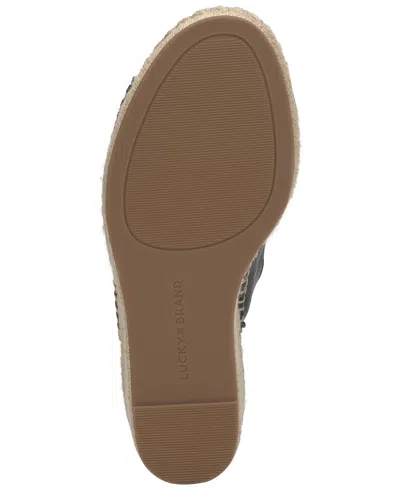 Lucky Brand Women's Cabriah Platform Wedge Sandals In Black Leather