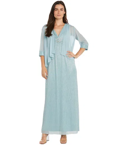 R & M Richards Women's 2-pc. Jacket & Gown Set In Seafoam