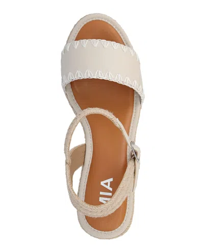 Mia Women's Becky Round Toe Wedge Sandals In Natural,ecru