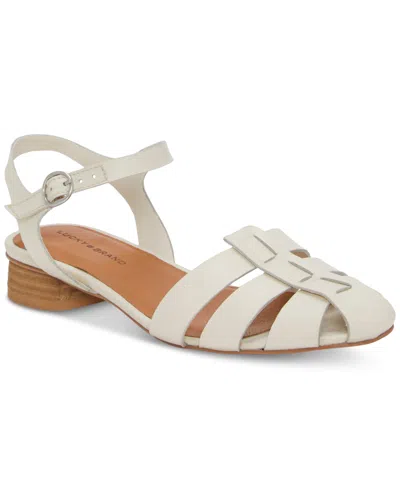 Lucky Brand Women's Zilma Ankle Strap Fisherman Flat Sandals In Bone,tusk Leather