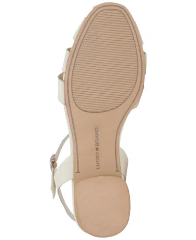 Lucky Brand Women's Zilma Ankle Strap Fisherman Flat Sandals In Bone,tusk Leather