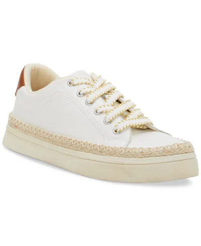 Lucky Brand Women's Cheynas Whipstitch Lace-up Sneakers In Off White,rhondite Leather