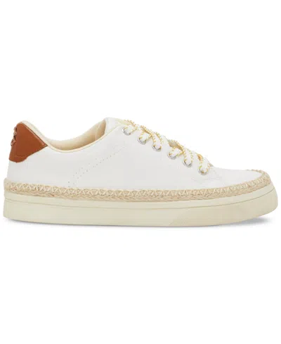 Lucky Brand Women's Cheynas Whipstitch Lace-up Sneakers In Off White,rhondite Leather