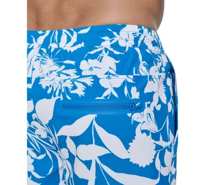 Calvin Klein Men's Core Euro Regular-fit Quick-dry 5" Swim Trunks With Compression Short Liner In Medium Blue