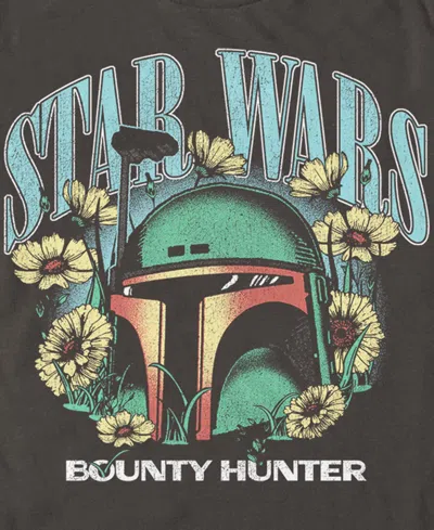 Star Wars Men's Boba Floral Short Sleeve T-shirt In Charcoal