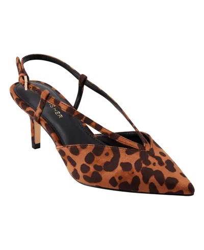 Marc Fisher Women's Avila Slingback Kitten Heel Pumps In Leopard