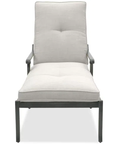 Agio Wythburn Mix And Match Scroll Outdoor Chaise Lounge In Pearl White,pewter Finish