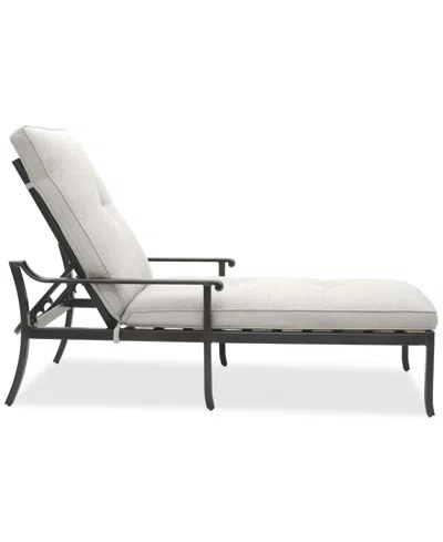 Agio Wythburn Mix And Match Scroll Outdoor Chaise Lounge In Pearl White,pewter Finish