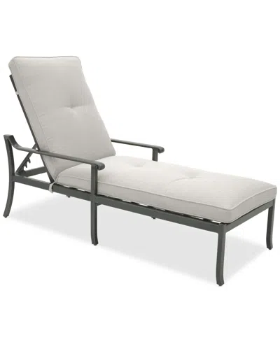 Agio Wythburn Mix And Match Scroll Outdoor Chaise Lounge In Pearl White,pewter Finish