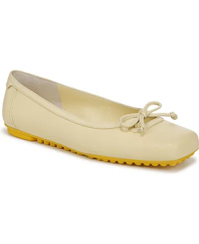 Franco Sarto Abigail Womens Leather Ballet Flats In Lemonade Yellow Leather