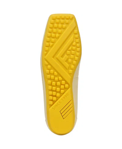 Franco Sarto Abigail Womens Leather Ballet Flats In Lemonade Yellow Leather