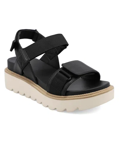 Mia Women's Jony Platform Round Toe Sandals In Black