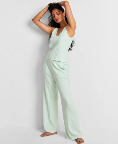 State Of Day Women's Ribbed Loungewear Sweater Pajama Set Xs-3x, Exclusively At Macy's In Buttermint