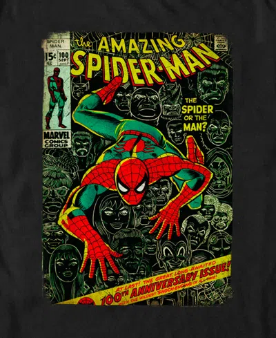 Marvel Men's Spidey Front Cover Short Sleeve T-shirt In Black