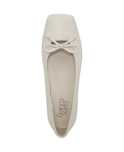 Franco Sarto Women's Imara Square Toe Ballerina Flats In Cream White Leather
