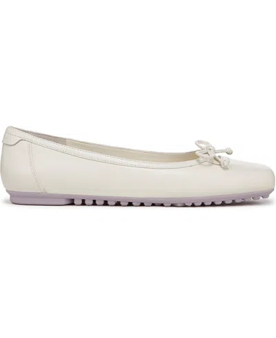Franco Sarto Women's Imara Square Toe Ballerina Flats In Cream White Leather