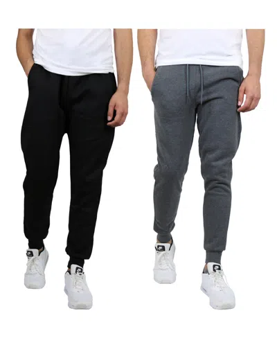 Blue Ice Men's 2-pack Fleece-lined Jogger Sweatpants In Black,charcoal