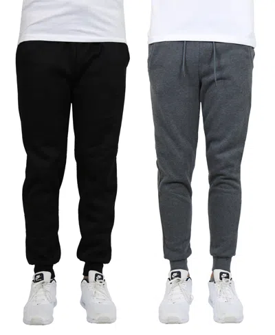 Blue Ice Men's 2-pack Fleece-lined Jogger Sweatpants In Black,charcoal