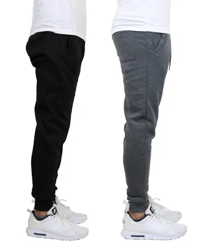 Blue Ice Men's 2-pack Fleece-lined Jogger Sweatpants In Black,charcoal