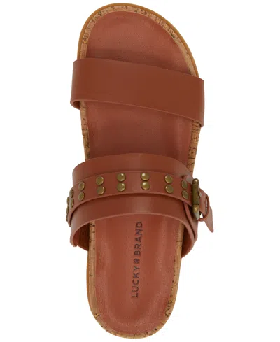 Lucky Brand Women's Dineesa Double Band Slip-on Footbed Sandals In Conger Leather