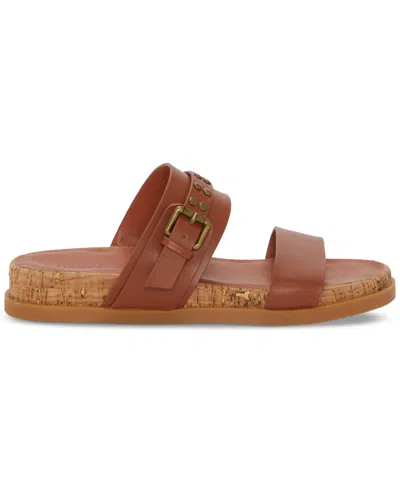 Lucky Brand Women's Dineesa Double Band Slip-on Footbed Sandals In Conger Leather