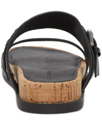 Lucky Brand Women's Dineesa Double Band Slip-on Footbed Sandals In Black Leather