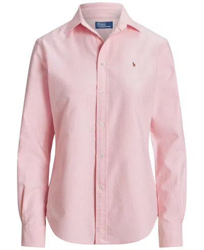 Polo Ralph Lauren Embroidered-logo Button-down Shirt In Bath Pink