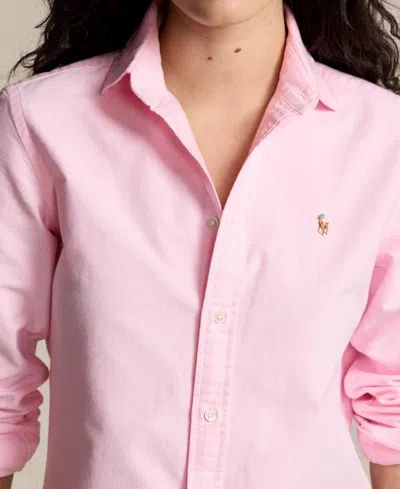 Polo Ralph Lauren Embroidered-logo Button-down Shirt In Bath Pink