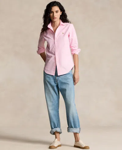 Polo Ralph Lauren Embroidered-logo Button-down Shirt In Bath Pink