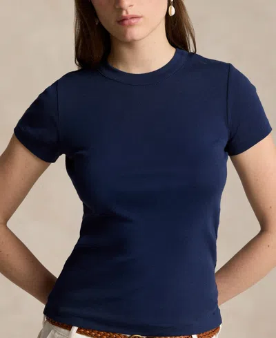 Polo Ralph Lauren Ralph Lauren Slim Fit Cotton Tee In Newport Navy