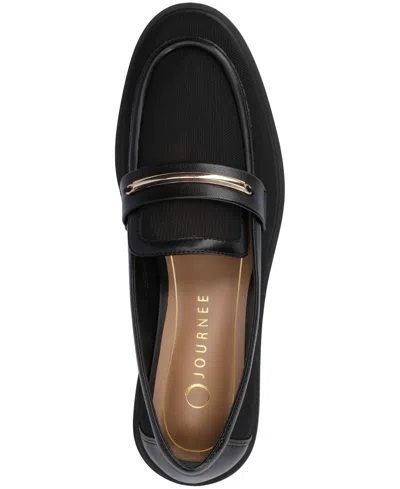 Journee Collection Women's Rainey Slip On Tailored Loafers In Black Mesh