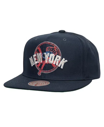 Mitchell & Ness Men's Navy New York Yankees Double Up Snapback Hat In Navy