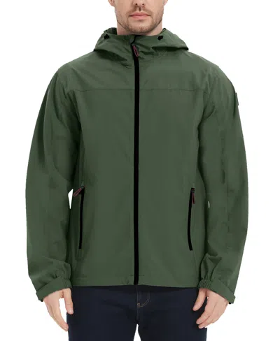 Hawke & Co. Men's All-season Lightweight Stretch Hooded Rain Jacket In Black