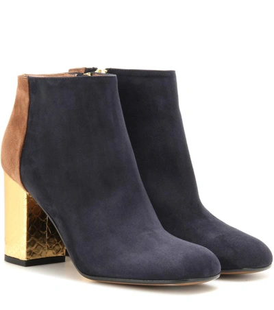 Marni Suede And Leather Ankle Boots In Black