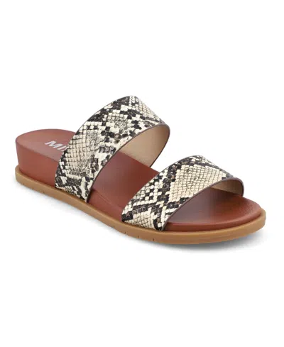 Mia Women's Yelena Wedge Slide Sandals In Beige Multi